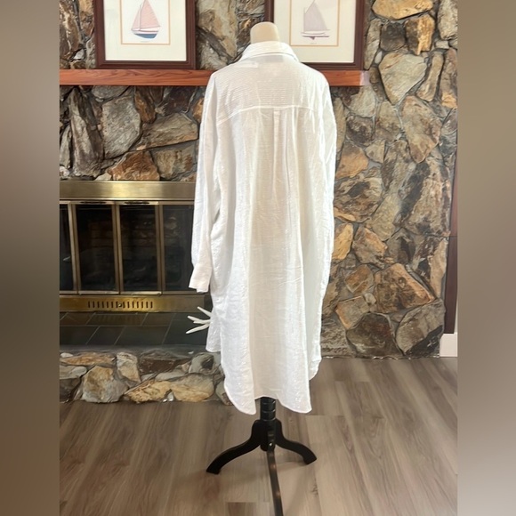 NWT,Lane Bryant,Shiny,Metallic Striped Threaded/White, Shirt Dress,Plus,Size 30 - Picture 9 of 14